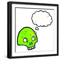 Cartoon Graffiti Style Skull with Thought Bubble-lineartestpilot-Framed Photographic Print