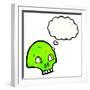 Cartoon Graffiti Style Skull with Thought Bubble-lineartestpilot-Framed Photographic Print