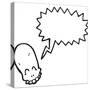 Cartoon Graffiti Style Skull-lineartestpilot-Stretched Canvas