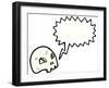 Cartoon Graffiti Style Skull-lineartestpilot-Framed Photographic Print