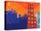 Cartoon Groovy Buildings Silhouettes-fat_fa_tin-Stretched Canvas