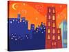 Cartoon Groovy Buildings Silhouettes-fat_fa_tin-Stretched Canvas