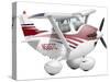 Cartoon Illustration of a Cessna 182 Aeroplane-Stocktrek Images-Stretched Canvas