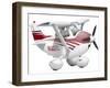 Cartoon Illustration of a Cessna 182 Aeroplane-Stocktrek Images-Framed Photographic Print