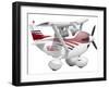 Cartoon Illustration of a Cessna 182 Aeroplane-Stocktrek Images-Framed Photographic Print