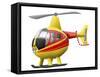 Cartoon Illustration of a Robinson R44 Raven Helicopter-Stocktrek Images-Framed Stretched Canvas