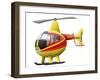 Cartoon Illustration of a Robinson R44 Raven Helicopter-Stocktrek Images-Framed Photographic Print