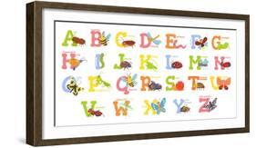 Cartoon Insects Alphabet. Funny Bug Letters, Comic Insect Abc for Kids and Cute Bugs Vector Illustr-Tetiana Lazunova-Framed Photographic Print
