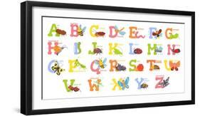 Cartoon Insects Alphabet. Funny Bug Letters, Comic Insect Abc for Kids and Cute Bugs Vector Illustr-Tetiana Lazunova-Framed Photographic Print