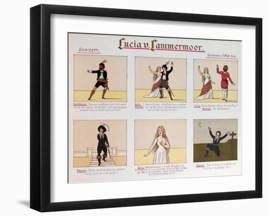 Cartoon Making Fun of the Opera Lucia Di Lammermoor by Donizetti-null-Framed Giclee Print