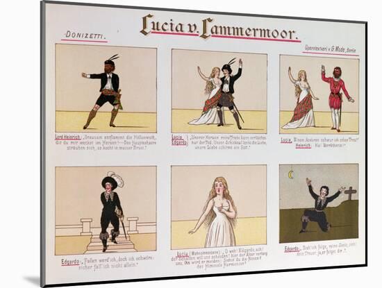 Cartoon Making Fun of the Opera Lucia Di Lammermoor by Donizetti-null-Mounted Giclee Print