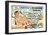 Cartoon Man Bathing in Fountain-null-Framed Art Print