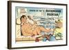 Cartoon Man Bathing in Fountain-null-Framed Art Print