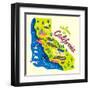 Cartoon Map of California.Travels-Daria_I-Framed Art Print