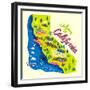 Cartoon Map of California.Travels-Daria_I-Framed Premium Giclee Print