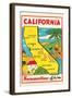 Cartoon Map of California-null-Framed Art Print