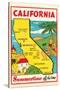 Cartoon Map of California-null-Stretched Canvas
