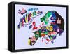 Cartoon Map of Europe. Travels-Daria_I-Framed Stretched Canvas