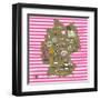 Cartoon Map of Germany with Legend Icons-Lavandaart-Framed Art Print