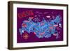 Cartoon Map of Russia. Travels-Daria_I-Framed Art Print