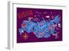 Cartoon Map of Russia. Travels-Daria_I-Framed Art Print