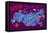 Cartoon Map of Russia. Travels-Daria_I-Framed Stretched Canvas