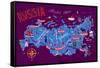 Cartoon Map of Russia. Travels-Daria_I-Framed Stretched Canvas