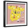 Cartoon Map of Spain with Legend Icons-Lavandaart-Framed Art Print