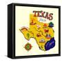 Cartoon Map of Texas.Travels-Daria_I-Framed Stretched Canvas