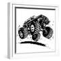 Cartoon Monster Truck-Mechanik-Framed Art Print