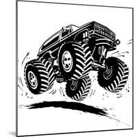 Cartoon Monster Truck-Mechanik-Mounted Art Print