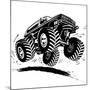 Cartoon Monster Truck-Mechanik-Mounted Art Print