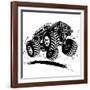 Cartoon Monster Truck-Mechanik-Framed Art Print