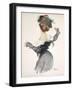 Cartoon of a Woman Performing a Hurried Striptease During the First World War-Jules-Alexandre Grün-Framed Giclee Print