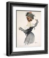 Cartoon of a Woman Performing a Hurried Striptease During the First World War-Jules-Alexandre Grün-Framed Giclee Print