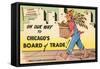 Cartoon of Chicago Board of Trade, Chicago, Illinois-null-Framed Stretched Canvas