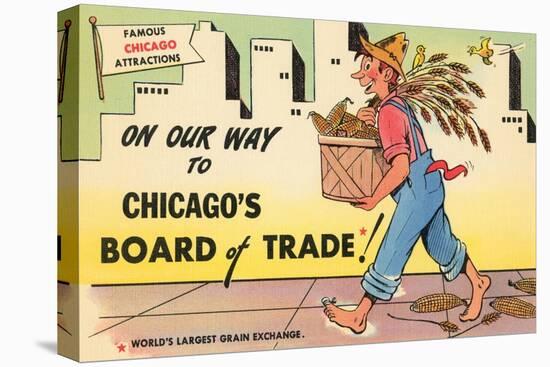 Cartoon of Chicago Board of Trade, Chicago, Illinois-null-Stretched Canvas