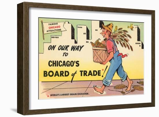 Cartoon of Chicago Board of Trade, Chicago, Illinois-null-Framed Art Print