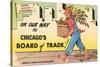 Cartoon of Chicago Board of Trade, Chicago, Illinois-null-Stretched Canvas