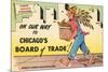 Cartoon of Chicago Board of Trade, Chicago, Illinois-null-Mounted Art Print