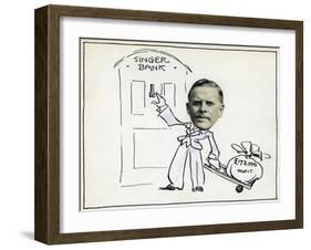 Cartoon of Managing Director William E Bullock, Singer and Company Ltd-null-Framed Giclee Print