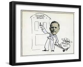 Cartoon of Managing Director William E Bullock, Singer and Company Ltd-null-Framed Giclee Print