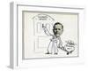 Cartoon of Managing Director William E Bullock, Singer and Company Ltd-null-Framed Giclee Print