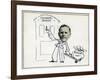 Cartoon of Managing Director William E Bullock, Singer and Company Ltd-null-Framed Giclee Print