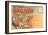 Cartoon of O'Leary's Cow, Chicago, Illinois-null-Framed Art Print