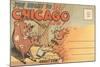 Cartoon of O'Leary's Cow, Chicago, Illinois-null-Mounted Art Print