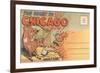 Cartoon of O'Leary's Cow, Chicago, Illinois-null-Framed Premium Giclee Print