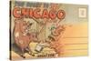 Cartoon of O'Leary's Cow, Chicago, Illinois-null-Stretched Canvas