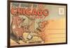 Cartoon of O'Leary's Cow, Chicago, Illinois-null-Framed Art Print