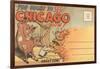 Cartoon of O'Leary's Cow, Chicago, Illinois-null-Framed Art Print
